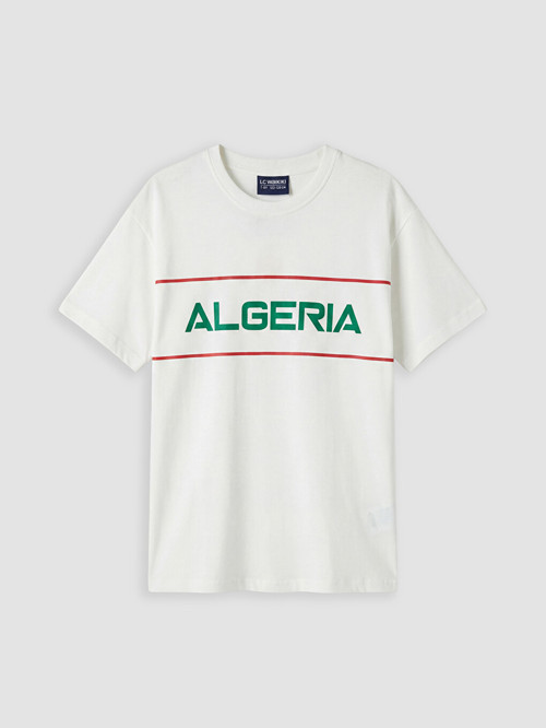 LCW Kids Beyaz Bisiklet Yaka Algeria Baskılı Erkek Çocuk Tişört