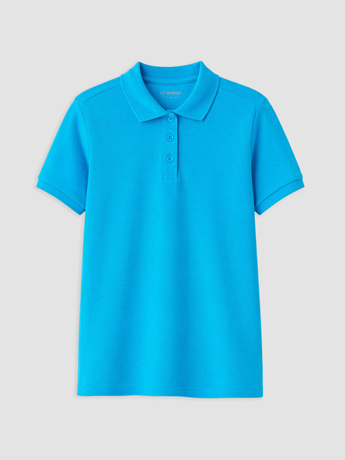 LCW Kids Turkuaz Polo Yaka Kız Çocuk Tişört