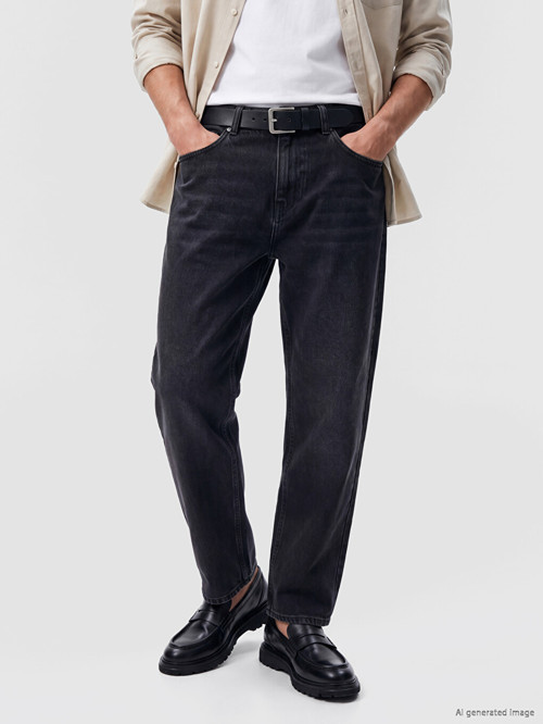 LCW Jeans Siyah Super Baggy Fit Erkek Jean Pantolon