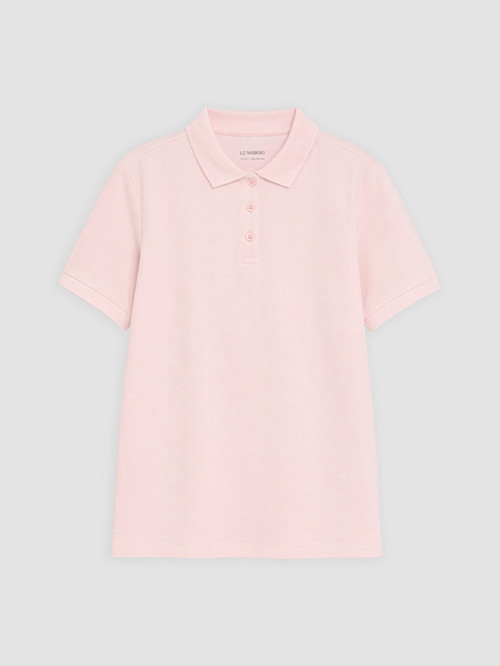 LCW Kids Pembe Polo Yaka Kız Çocuk Tişört
