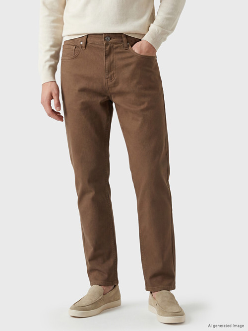 LCWAIKIKI Classic Kahverengi Slim Fit Erkek Chino Pantolon