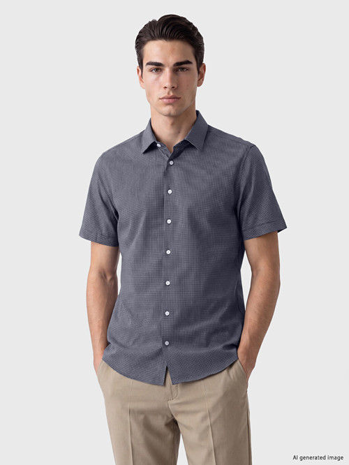 LCW BUSINESS Lacivert Regular Fit Ekose Erkek Gömlek