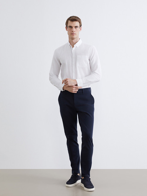 LCWAIKIKI Classic Lacivert Dar Kalıp Erkek Chino Pantolon