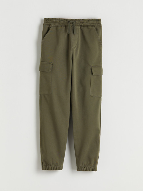 LCW Kids Haki Beli Lastikli Erkek Çocuk Kargo Jogger Pantolon