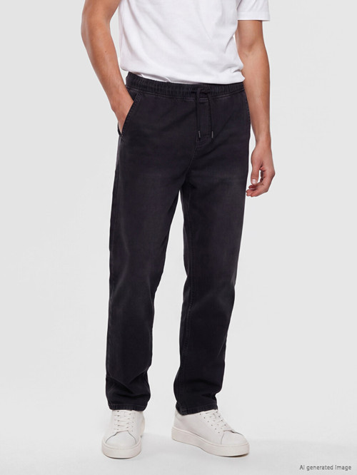LCW Jeans Siyah Baggy Fit Erkek Jean Pantolon