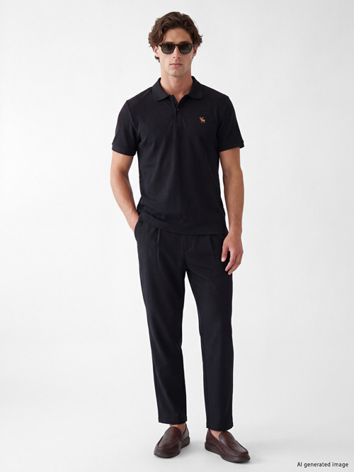 LCW Vision Siyah Regular Fit Erkek Pileli Pantolon