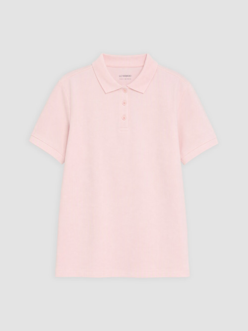 LCW Kids Pembe Polo Yaka Kız Çocuk Tişört