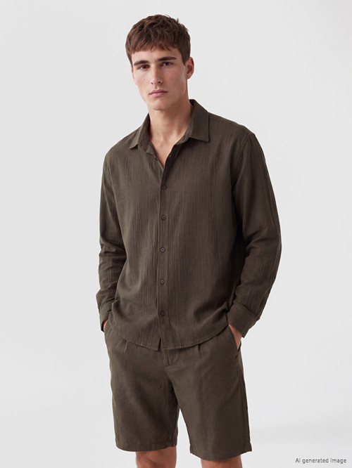 LCW Vision Kahverengi Regular Fit Erkek Gömlek