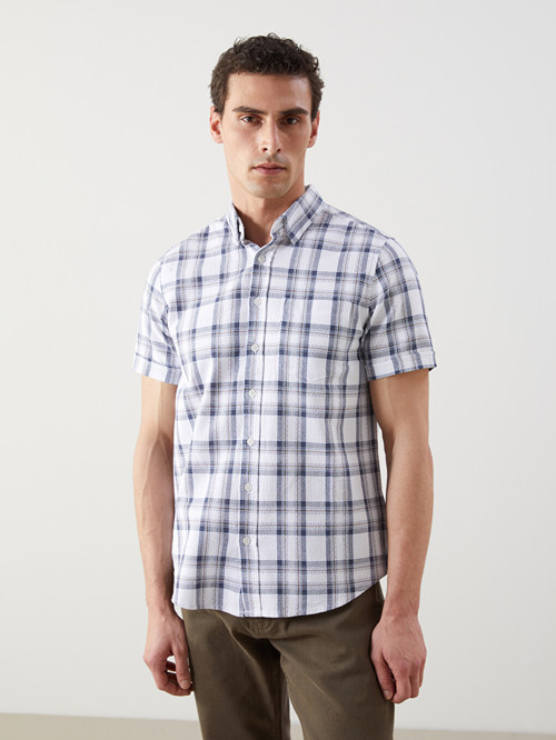 LCWAIKIKI Classic Lacivert Regular Fit Yün Karışımlı Erkek Gömlek