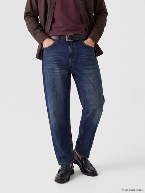 LCW Jeans İndigo Super Baggy Fit Erkek Jean Pantolon