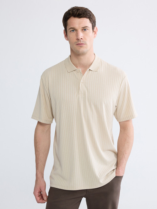 LC WAIKIKI Bej Polo Yaka Erkek Tişört