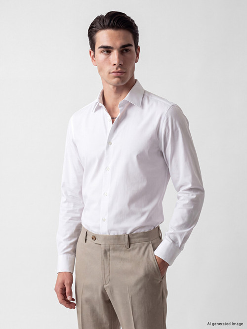 LCW BUSINESS Beyaz Slim Fit Armürlü Erkek Gömlek