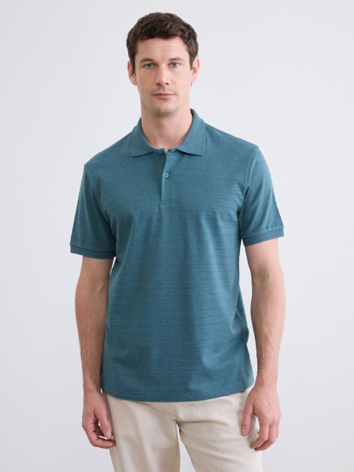 LC WAIKIKI Petrol Polo Yaka Pike Erkek Tişört