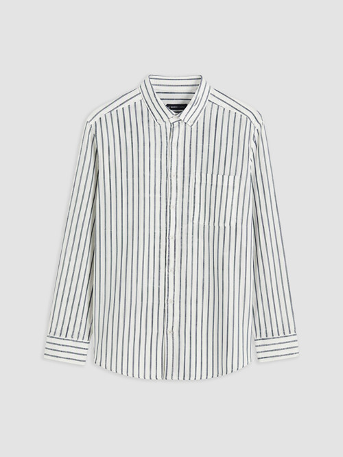 LCWAIKIKI Classic Lacivert Regular Fit Çizgili Gabardin Erkek Gömlek