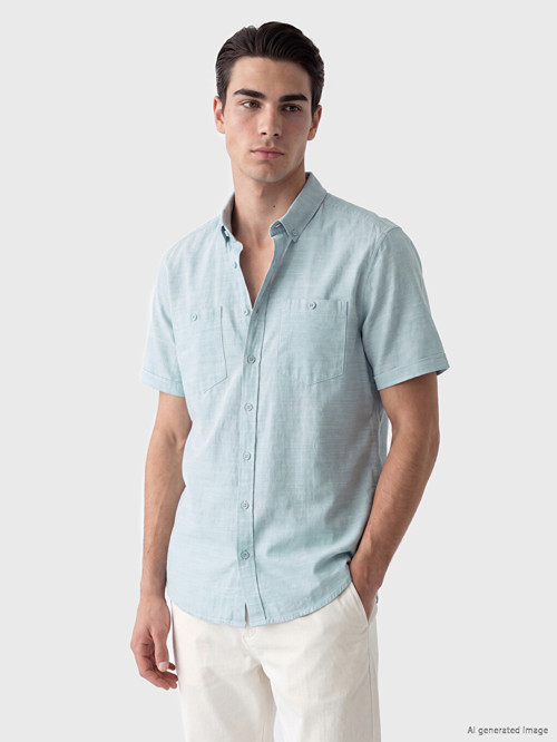 LCWAIKIKI Classic Mavi Regular Fit Erkek Poplin Gömlek