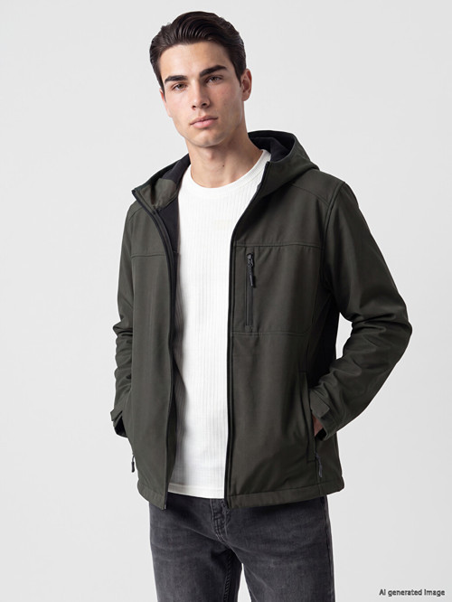 LCWAIKIKI Classic Haki Regular Fit Kapüşonlu Erkek Ceket