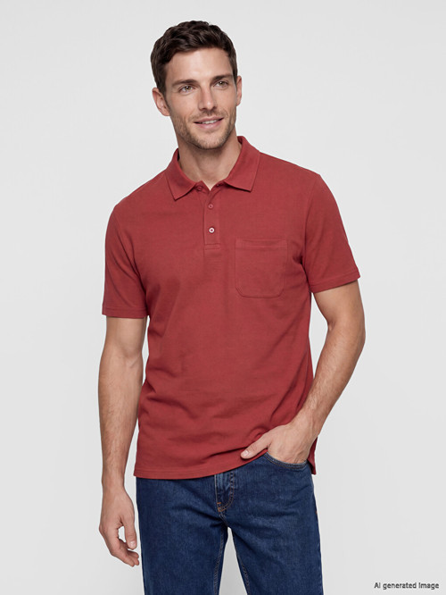LCWAIKIKI Classic Kırmızı Polo Yaka Pike Erkek Tişört