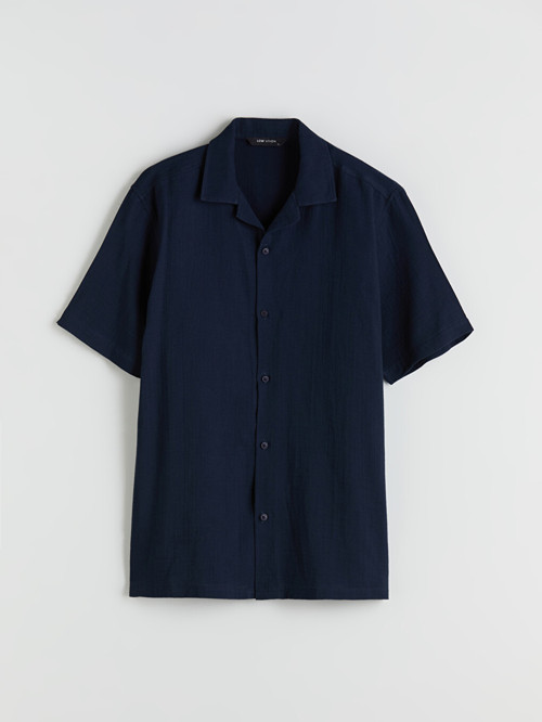 LCW Vision Lacivert Standart Fit Kısa Kollu Erkek Gömlek