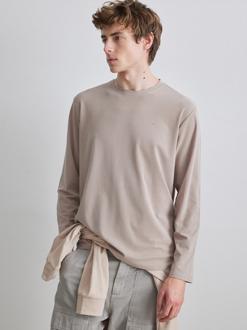 LCW Vision Bej Bisiklet Yaka Erkek Sweatshirt