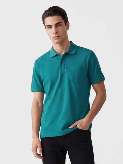 LC WAIKIKI Yeşil Polo Yaka Erkek Tişört