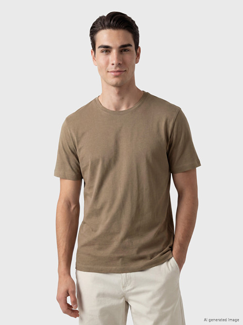 LCWAIKIKI Classic Kahverengi %100 Pamuk Regular Fit Basic Tişört