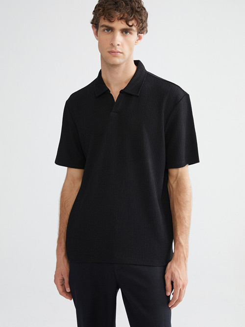 LCW Vision Siyah Polo Yaka Erkek Tişört