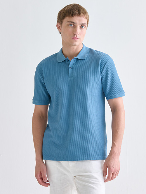 LCW Vision Mavi Polo Yaka Erkek Tişört