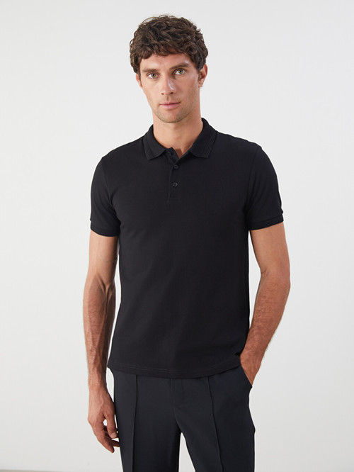 LCWAIKIKI Classic Siyah Polo Yaka Erkek Tişört