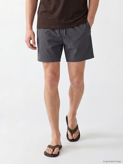 LCW SWIMWEAR Antrasit Kısa Boy Erkek Deniz Şortu