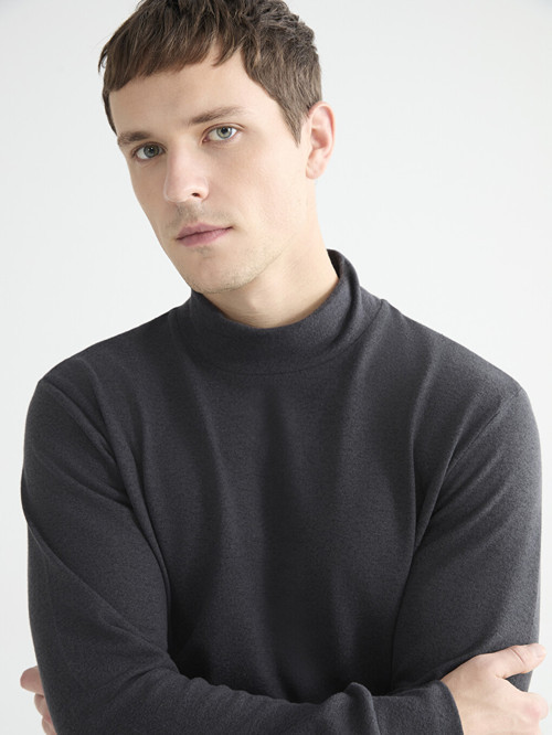 LCWAIKIKI Classic Antrasit Dik Yaka Erkek Sweatshirt