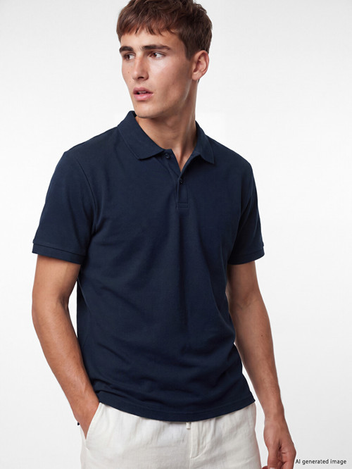 LCW Vision Lacivert Polo Yaka Pike Erkek Tişört