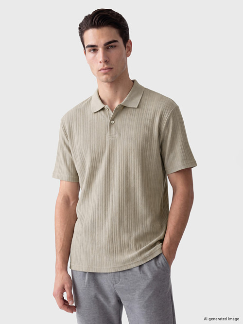 LC WAIKIKI Haki Polo Yaka Fitilli Erkek Tişört