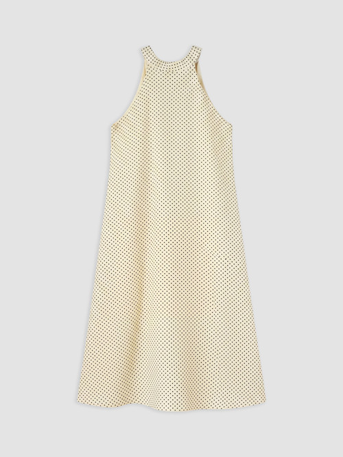 LCWAIKIKI Classic Sarı Halter Yaka Puantiyeli A Kesim Elbise