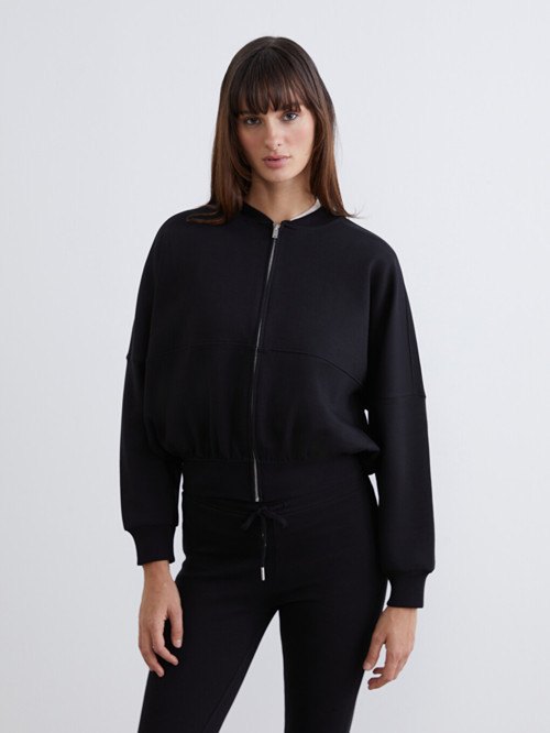 LCW Vision Siyah Oversize Kadın Kolej Ceket