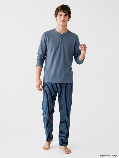 LC WAIKIKI Lacivert Regular Fit Çizgili Erkek Pijama Altı