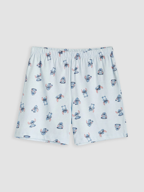 LCW Young Mavi Stitch Baskılı Kadın Şort Pijama Altı