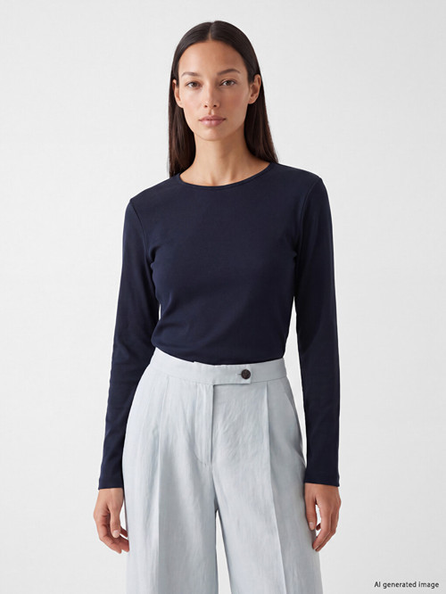 LCW EVERYDAY Lacivert Bisiklet Yaka Kadın Body