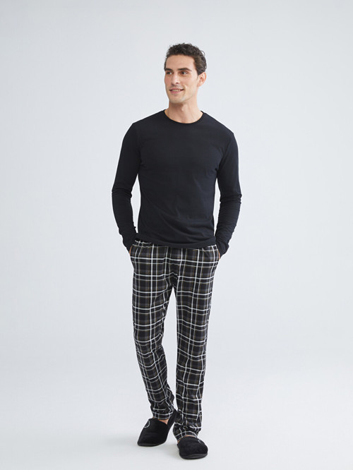 LC WAIKIKI Siyah Standart Kalıp Erkek Pijama Takımı