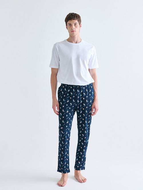 LC WAIKIKI Lacivert Standart Kalıp Desenli Erkek Pijama Alt