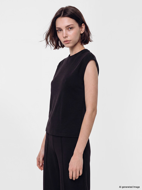 LCW Modest Siyah Bisiklet Yaka Soft Touch Kadın Atlet