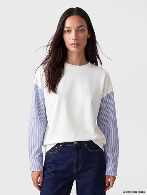 LCW EVERYDAY Beyaz Soft Touch Oversize Kadın Sweatshirt Tunik