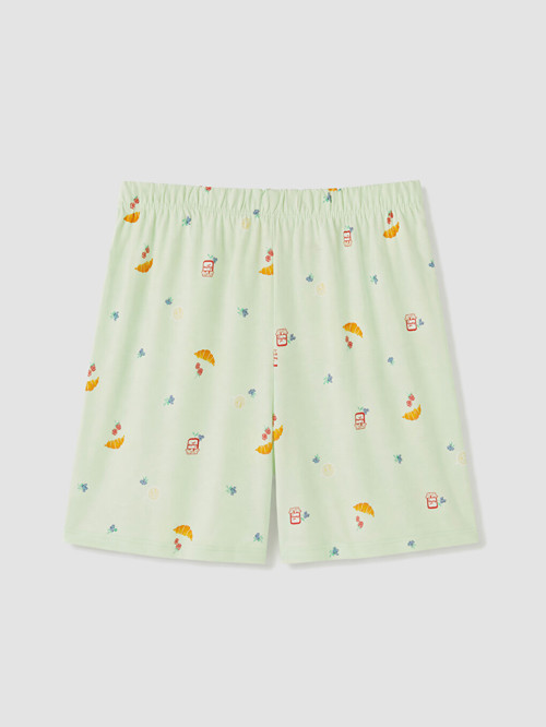 LCW DREAM Yeşil Desenli Kadın Şort Pijama Alt