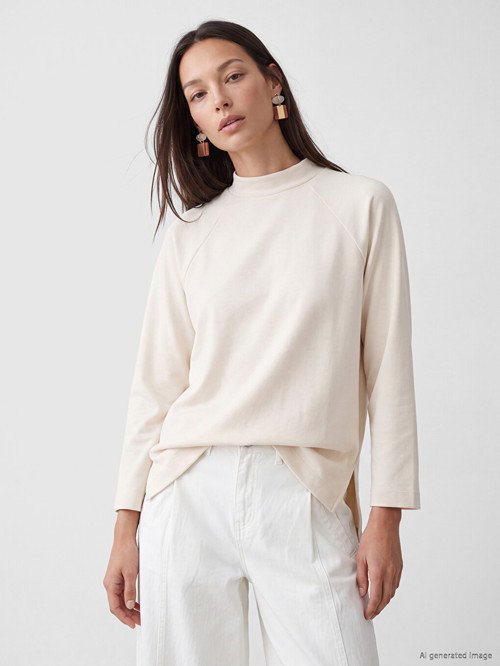 LC WAIKIKI Bej Oversize Soft Touch Kadın Tunik