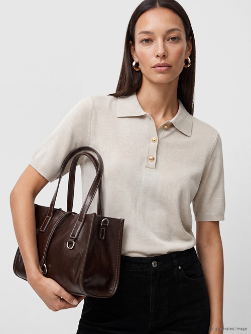 LCW EVERYDAY Bej Polo Yaka Kadın Triko Kazak