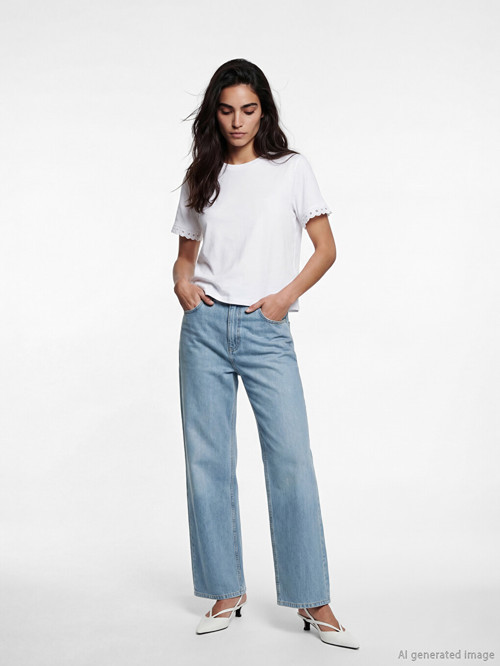 LCW EVERYDAY İndigo Yüksek Bel Straight Fit Kadın Jean Pantolon