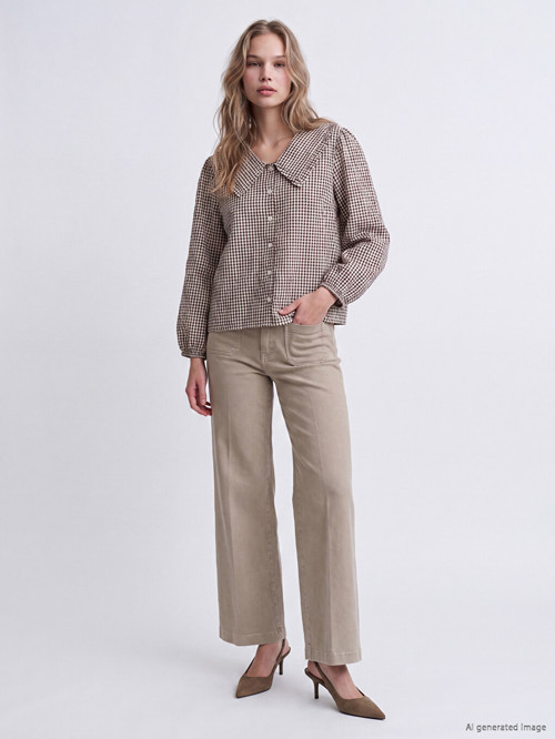 LCW Jeans Bej Wideleg Kadın Jean Pantolon
