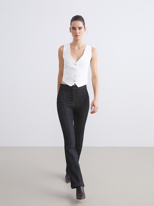 LCW Vision Siyah Flare Kadın Jean Pantolon