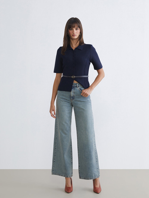 LCW Jeans İndigo Wideleg Kadın Jean Pantolon