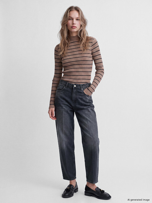 LCW Jeans Siyah Barrel Fit Kadın Jean Pantolon