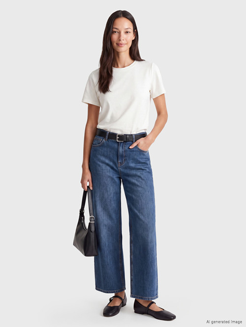 LCWAIKIKI Classic İndigo Wideleg Kadın Jean Pantolon